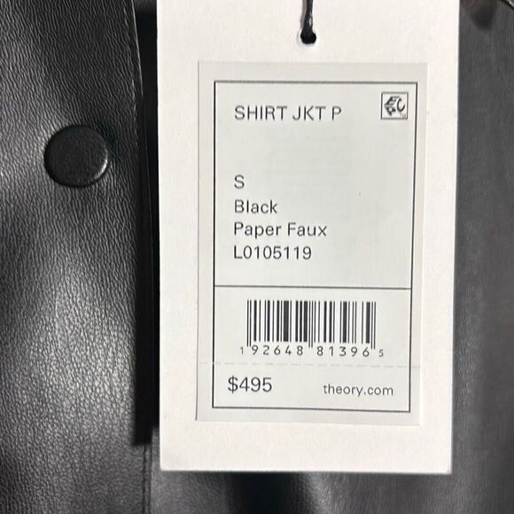 Theory P Paper Faux Leather Shirt Jacket size small - Picture 2 of 6